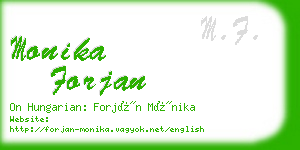 monika forjan business card